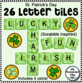Scrabble Shamrock Letter Tiles St. Patrick's Day Clip Art Green