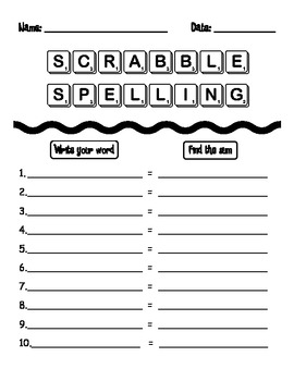 Scrabble Spelling Recording Sheet by That's So Second Grade | TpT