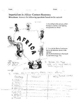 Scramble For Africa Berlin Conference Cartoon Assignment Reading