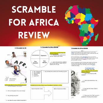 Preview of Scramble for Africa Review Sheet - Imperialism - World History