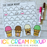 Scrambled CVC Words with Pictures - Ice Cream CVC Match - 