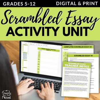 Preview of Scrambled Essay Activities - Essay Structure and Organization Practice