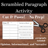 Scrambled Paragraph Cut and Paste Activities