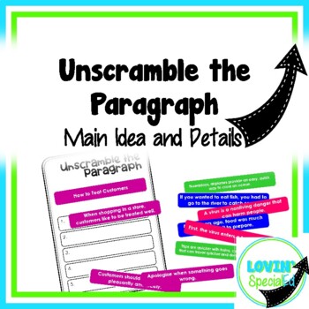 Unscramble the Scrambled Paragraph Main Idea and Details Activity Level 2