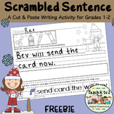 Scrambled Sentence Freebie Word Work Center Cut/Paste/Writ