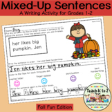 Scrambled Sentences- Autumn Edition Word Work and Writing Center