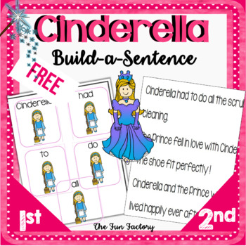 Preview of Scrambled Sentences | Build a Sentence | Cinderella Fairy Tales | FREE!!