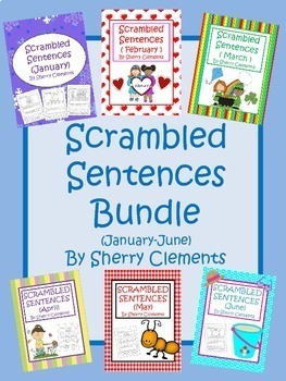 Preview of Building Sentences BUNDLE | Scrambled Sentences | Cut and Paste | Reading