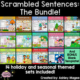Scrambled Sentences Center - The Bundle - Holiday, Seasona