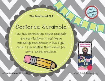 Preview of Scrambled Sentences - Complete Sentence Task Cards