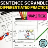 Scrambled Sentences Differentiated Worksheets Sample FREEBIE