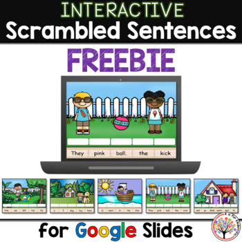 Preview of Scrambled Sentences FREEBIE for Google Slides™ | Distance Learning