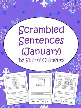 Preview of Winter Sentence Writing | Sentence Scramble | Building Sentences | Cut and Paste
