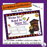 Scrambled Sentences - Read, Write, and Draw Halloween Theme