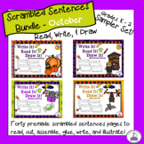 Scrambled Sentences - Read, Write, and Draw October Sampler