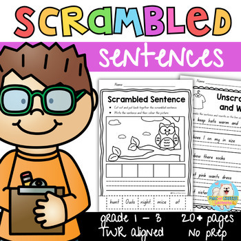 Preview of Scrambled Sentences (Sentence Mix Up) | Grades 1 - 3