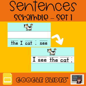 Preview of Scrambled Sentences Set 1 | Google Slides™