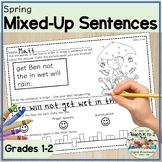 Scrambled Sentences - Spring Edition Word Work and Writing Center