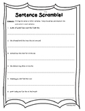 Sentence Scramble! - Unscramble the Sentences Worksheet