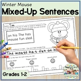 Scrambled Sentences - Winter Mouse Edition Word Work and W