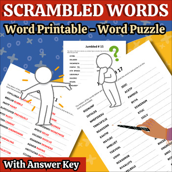 Preview of Scrambled Sentences: Word Jumbles For Puzzle 45 Hands-on Pages Handwriting Skill