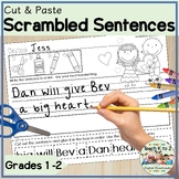 Scrambled Sentences Word Work Center Cut/Paste/Write/Color