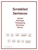 Scrambled Sentences - Fall, Halloween, Thanksgiving, Chris