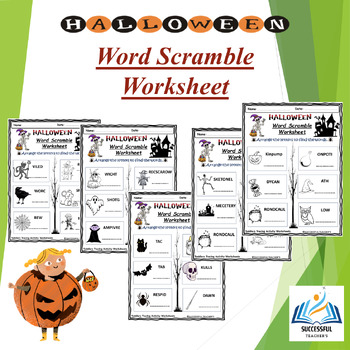 Preview of Halloween Scrambled Sight Word Worksheet