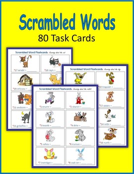 Preview of Scrambled Words Spelling Game (80 Task Cards)
