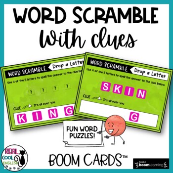 Preview of Word Scramble Puzzles Boom Cards | Word Building for Spelling and Vocabulary