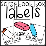 Scrapbook Box Labels for Supplies