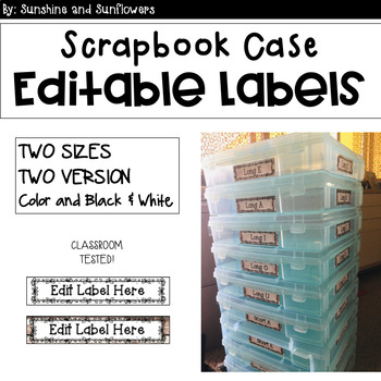 Scrapbook Case Editable Labels  Farmhouse by Sunshine and Sunflowers