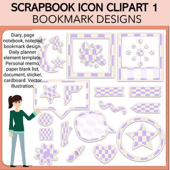 Preview of Scrapbook Clipart 1, Bookmark Clipart, Picture Frame Clipart, Teacher Clipart