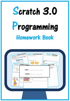 Preview of Scratch Coding Homework Book (Skill Beginner) | Computer Science