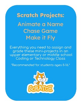 Preview of Scratch: Animate a Name, Chase Game, & Make it Fly