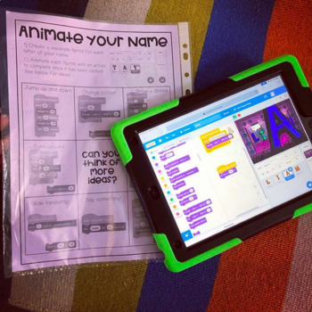 Scratch Challenge- Animate Your Name by Teaching in QLD | TPT