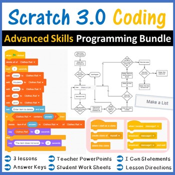 Preview of Computer Coding in Scratch Lesson Plans and Activities Bundle - Advanced Level