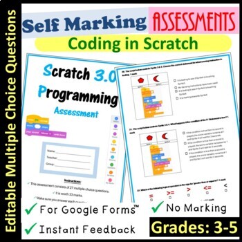 Preview of Scratch Coding Assessment Self Marking (Grades 3-5)