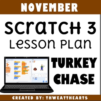 Preview of Scratch Coding Lesson Plan Turkey Chase