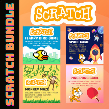 Preview of Scratch Computer Coding Bundle - 4 Scratch Games