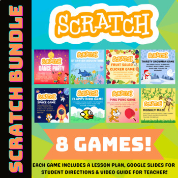 Preview of Scratch Computer Coding Bundle - 8 Scratch Games