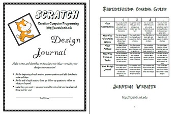Preview of Scratch Creative Computer Programming & Coding Design Journal