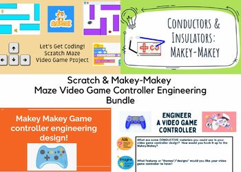 Preview of Scratch Maze Coding + Makey Makey Video Game Controller Engineering Bundle