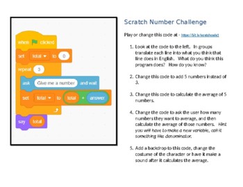 Preview of Scratch Number Challenge