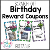 Scratch Off Birthday Reward Prize Coupons Editable BW and 