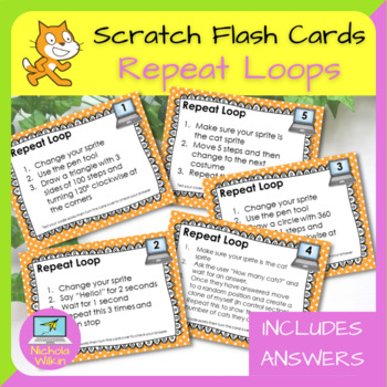 Preview of Scratch Repeat Loop Flash Cards