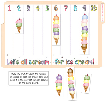 Scream For Ice Cream File Folder Game Download by DJ Inkers | TpT