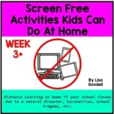 Screen Free Lesson Plans for Distance Learning WEEK 3+ 