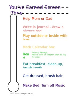 Preview of Screen Time Checklist - Editable - WORD