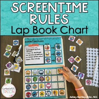Preview of Screen Time Rules Lap Book Visual Chart for Home Routines & Expectations